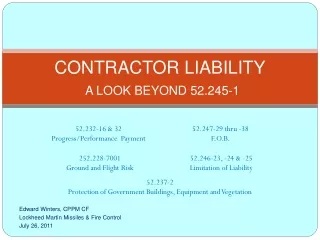 CONTRACTOR LIABILITY A LOOK BEYOND 52.245-1