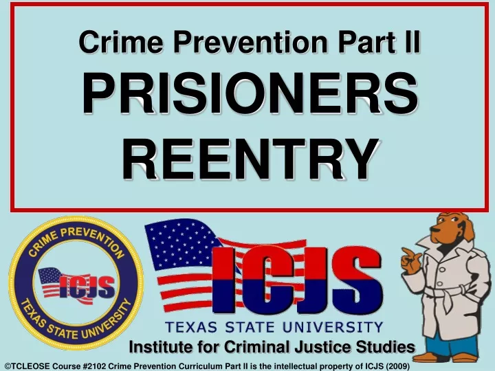 crime prevention part ii prisioners reentry