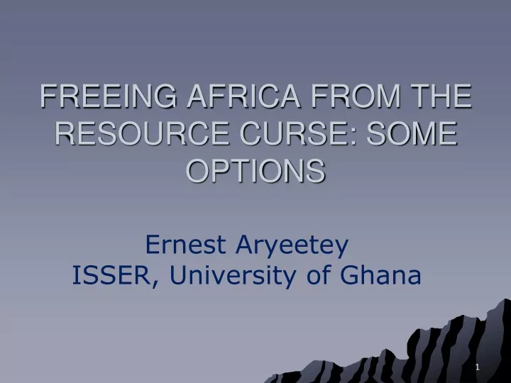 freeing africa from the resource curse some options