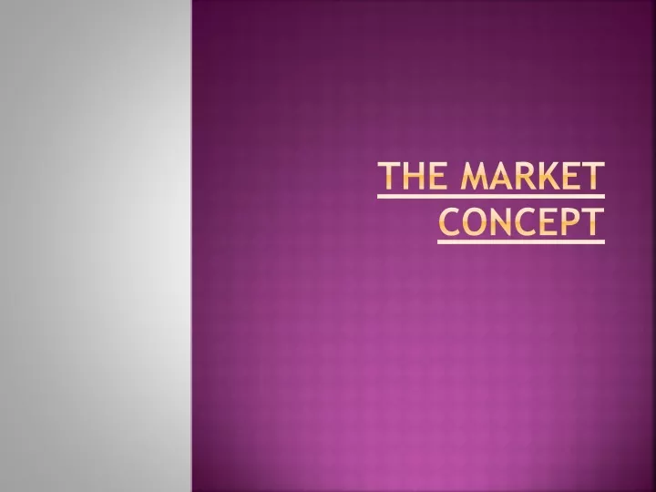 the market concept
