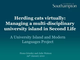 Herding cats virtually: Managing a multi-disciplinary university island in Second Life