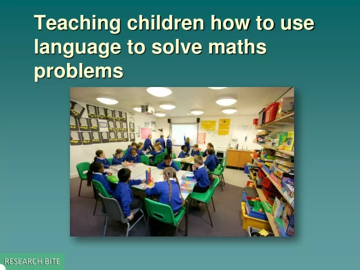 teaching children how to use language to solve maths problems