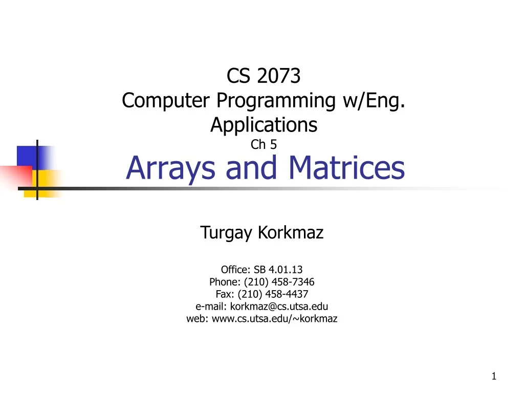 PPT - Arrays and Matrices: Comprehensive Guide PowerPoint Presentation ...