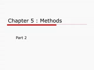 Chapter 5 : Methods