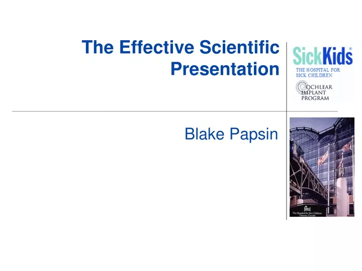 the effective scientific presentation