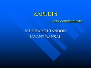 ZAPLETS                            …. lets communicate