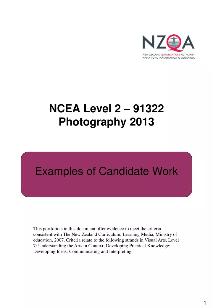 ncea level 2 91322 photography 2013