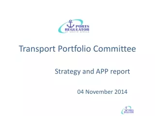 Transport Portfolio Committee
