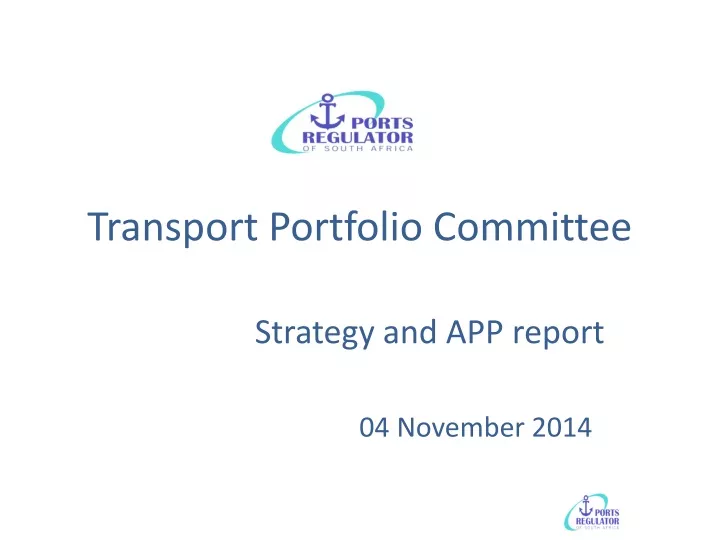 transport portfolio committee