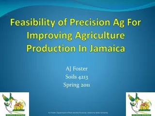 Feasibility of Precision Ag For Improving Agriculture Production In Jamaica