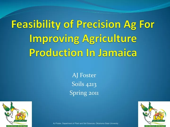 feasibility of precision ag for improving agriculture production in jamaica