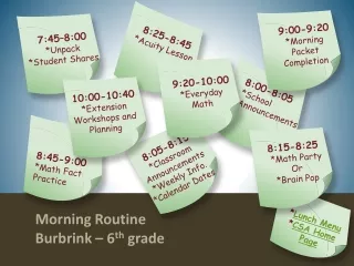 Morning Routine Burbrink  – 6 th  grade