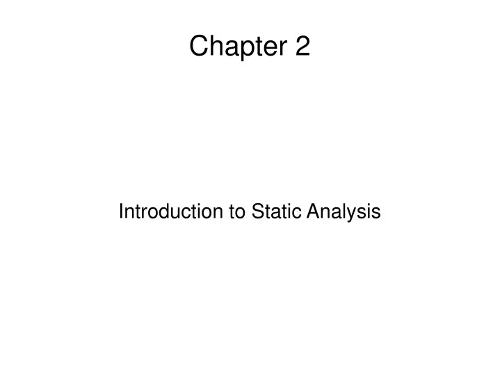 introduction to static analysis