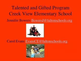 Talented and Gifted Program Creek View Elementary School