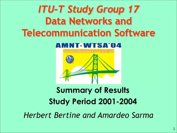 itu t study group 17 data networks and telecommunication software