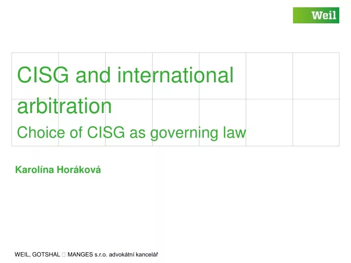 cisg and international arbitration choice of cisg as governing law