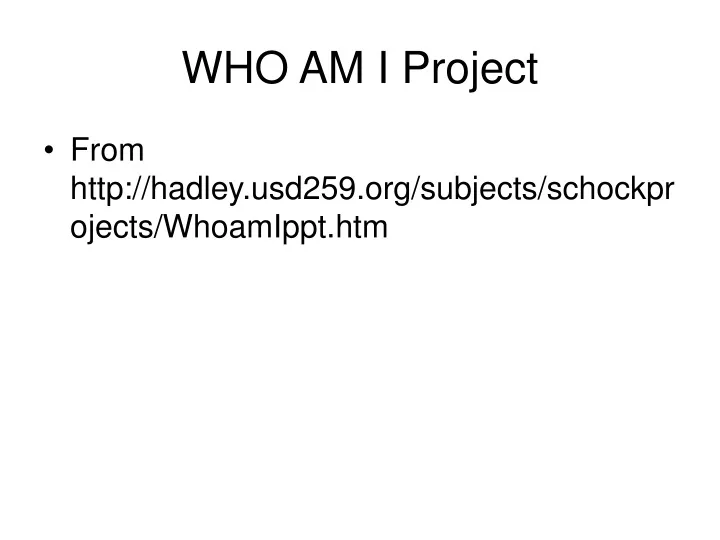 who am i project