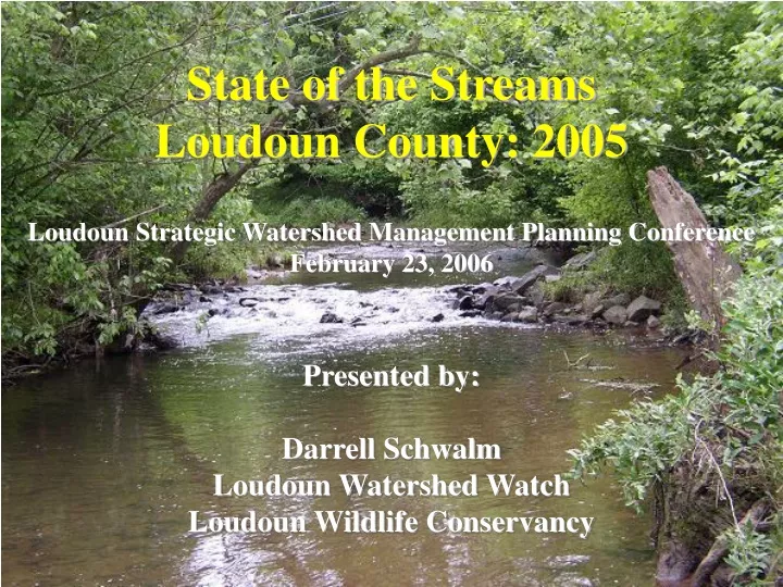 state of the streams loudoun county 2005 loudoun