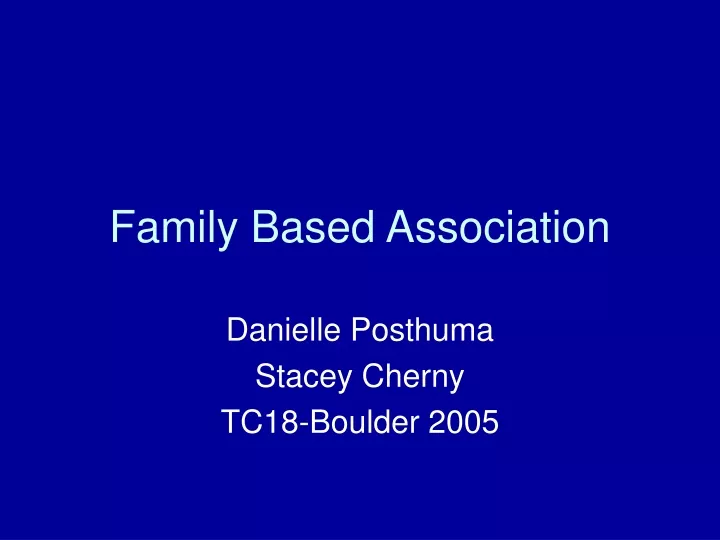 family based association