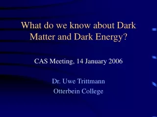 What do we know about Dark Matter and Dark Energy?