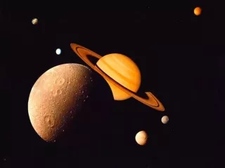 Saturn’s Moon System Most extensive, complex moon system in the solar system. Over 60 known moons.