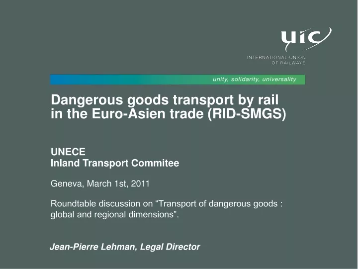 dangerous goods transport by rail in the euro
