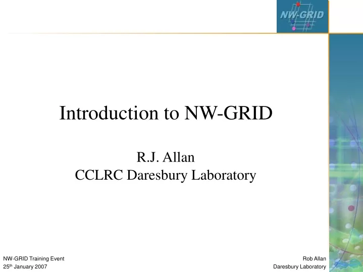 introduction to nw grid
