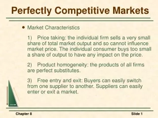 Perfectly Competitive Markets