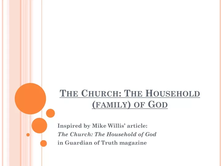 the church the household family of god