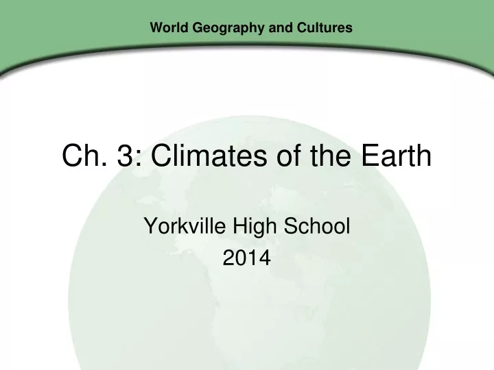 ch 3 climates of the earth