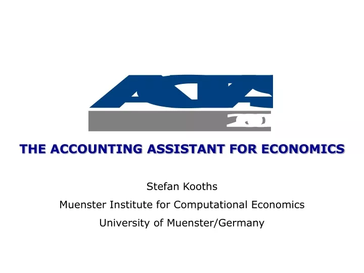 the accounting assistant for economics stefan