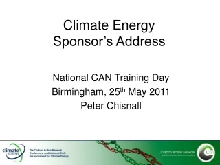 Climate Energy Sponsor’s Address