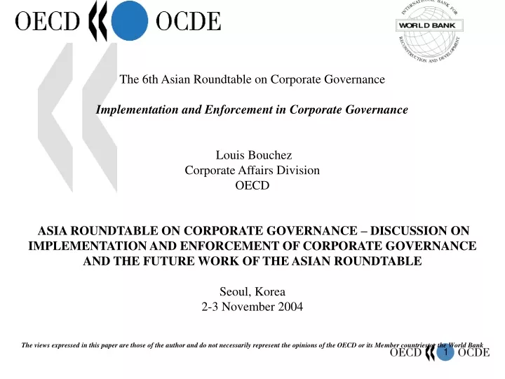 the 6th asian roundtable on corporate governance