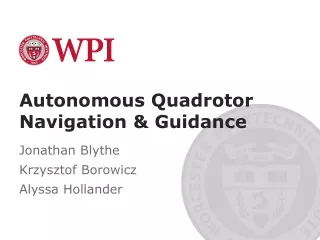 Autonomous Quadrotor Navigation &amp; Guidance