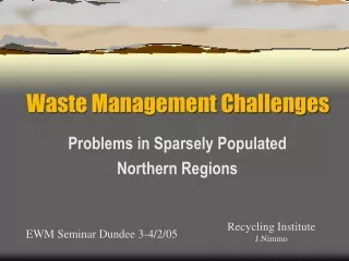 Waste Management Challenges