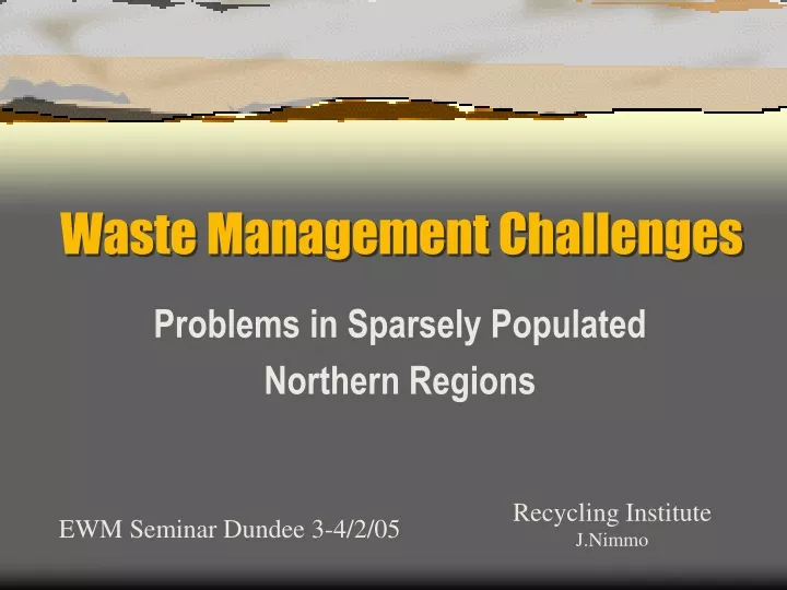 waste management challenges