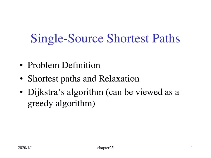 single source shortest paths