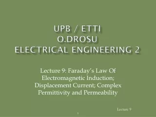 UPB / ETTI O.DROSU Electrical Engineering 2
