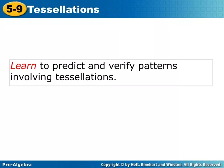 learn to predict and verify patterns involving