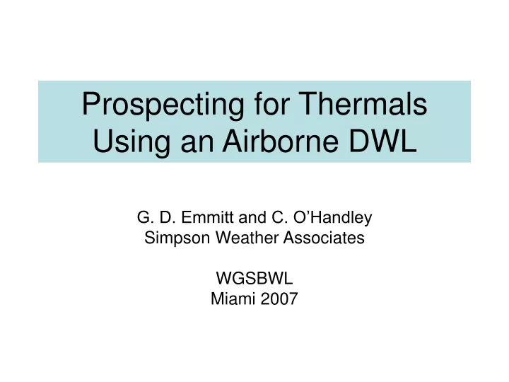 prospecting for thermals using an airborne dwl