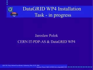 DataGRID WP4 Installation Task - in progress