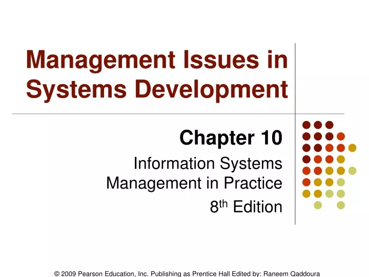 management issues in systems development