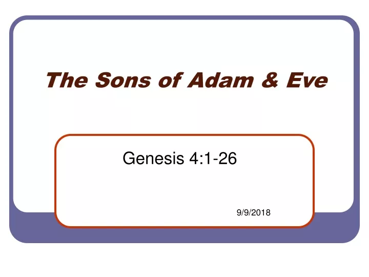 the sons of adam eve