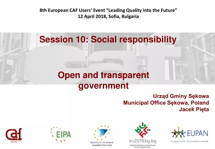 8th european caf users event leading quality into