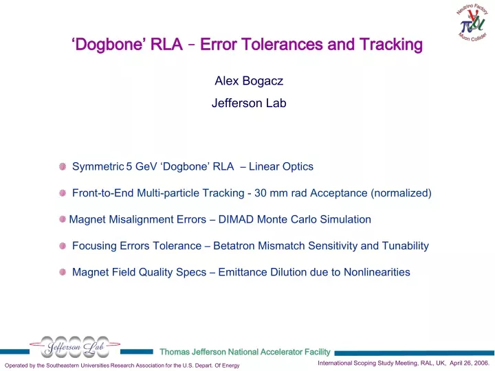 dogbone rla error tolerances and tracking