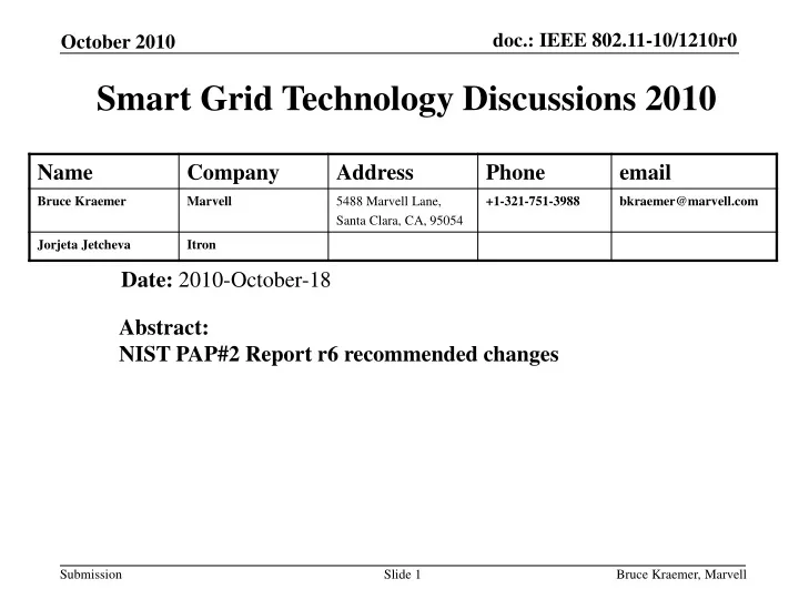 smart grid technology discussions 2010