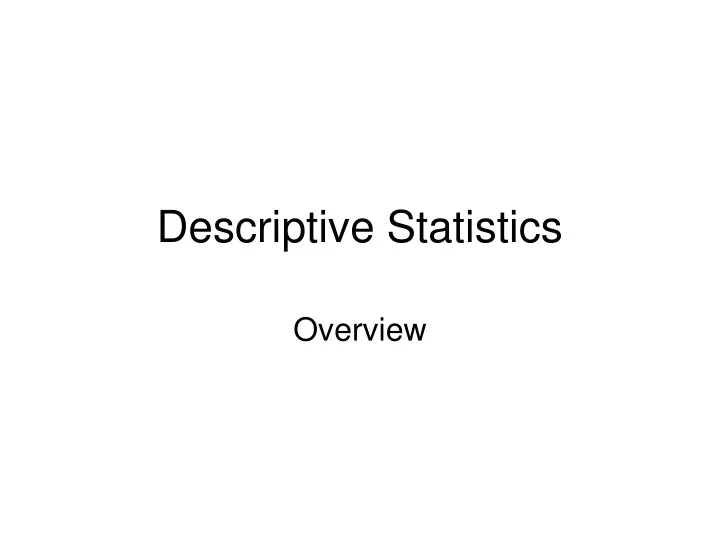 descriptive statistics