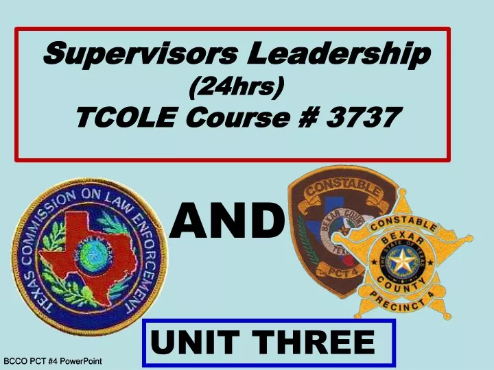 supervisors leadership 24hrs tcole course 3737