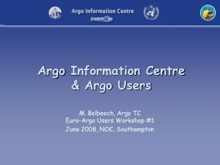 Argo  Information Centre &amp;  Argo Users