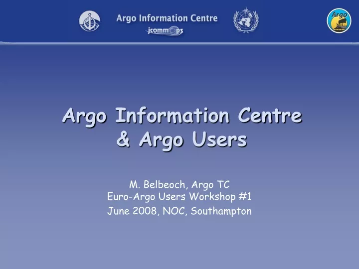 argo information centre argo users